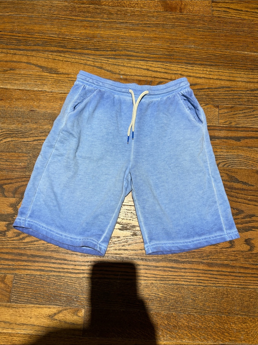 Soft Light Blue 
Terry Knit Drawstring Shorts